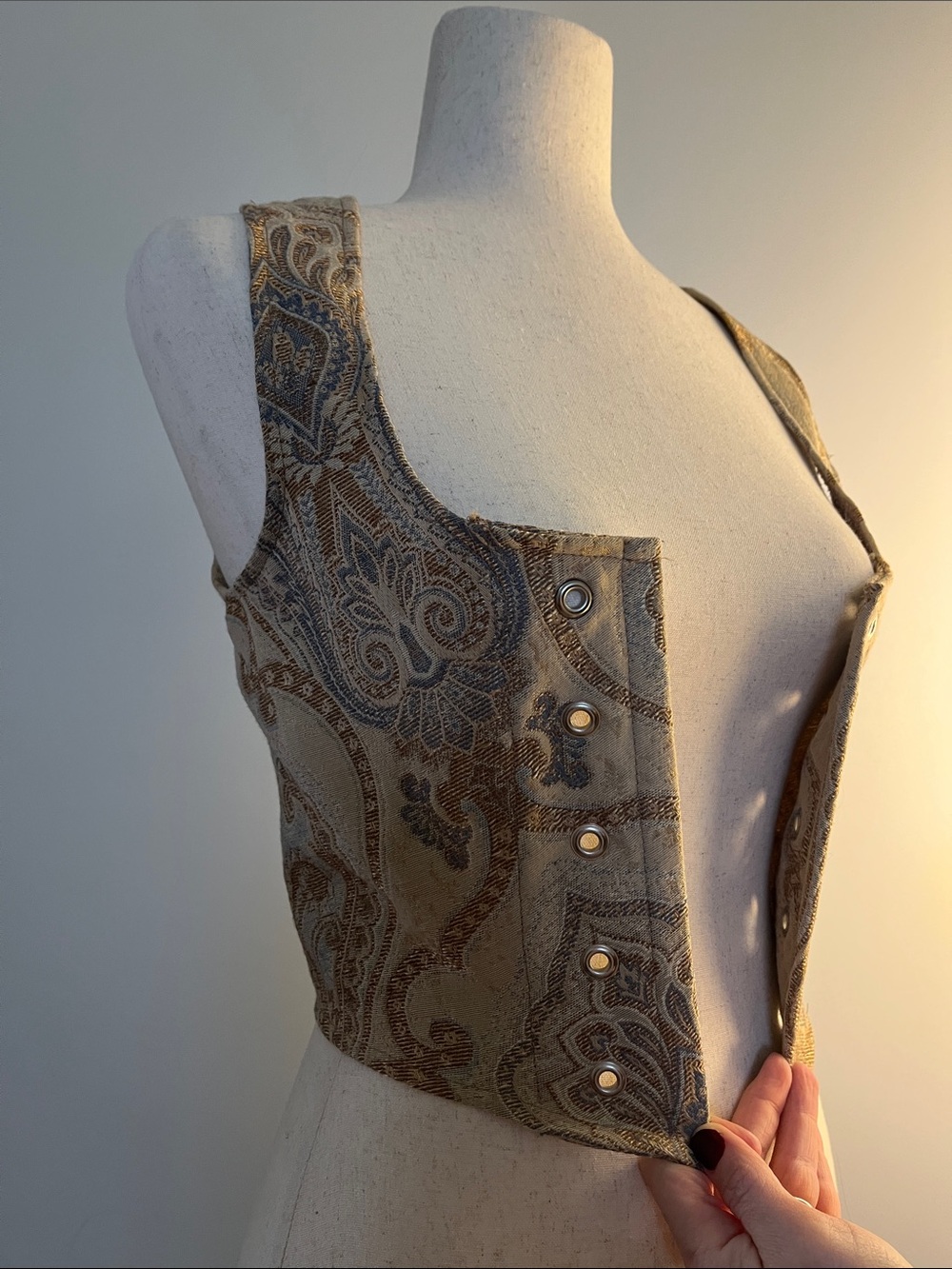 Paisley corset in Gold and Gray